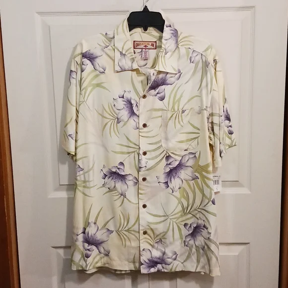 Caribbean Joe tropical flower print button down - Med - Picture 2 of 9